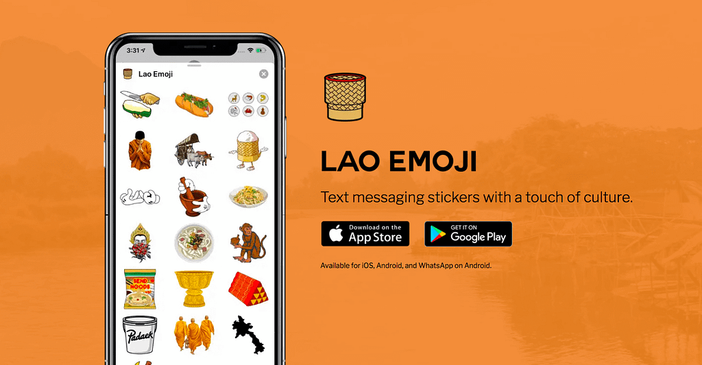 Lao Emoji app iphone mockup